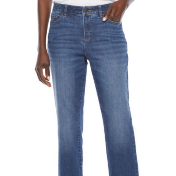 Classic Blue Boot Cut Jeans with Medium Wash - Picture 1 of 9